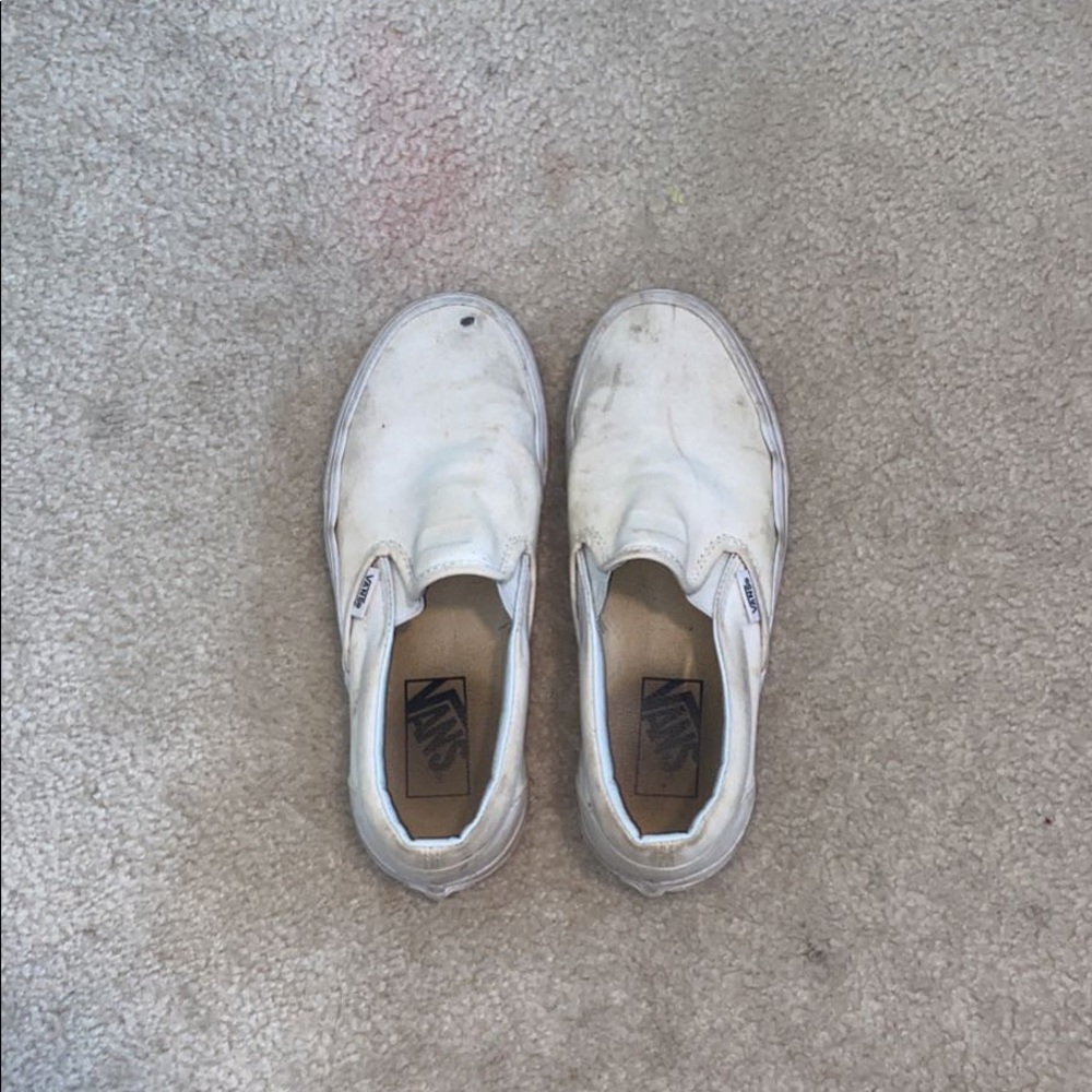 White slip on vans